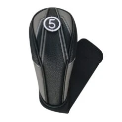 PU Leatherette Black/Gray Headcovers With Sock 11 PU Leatherette Black/Gray Headcovers With Sock -Elite Golf Shop HC 2208 HY X min