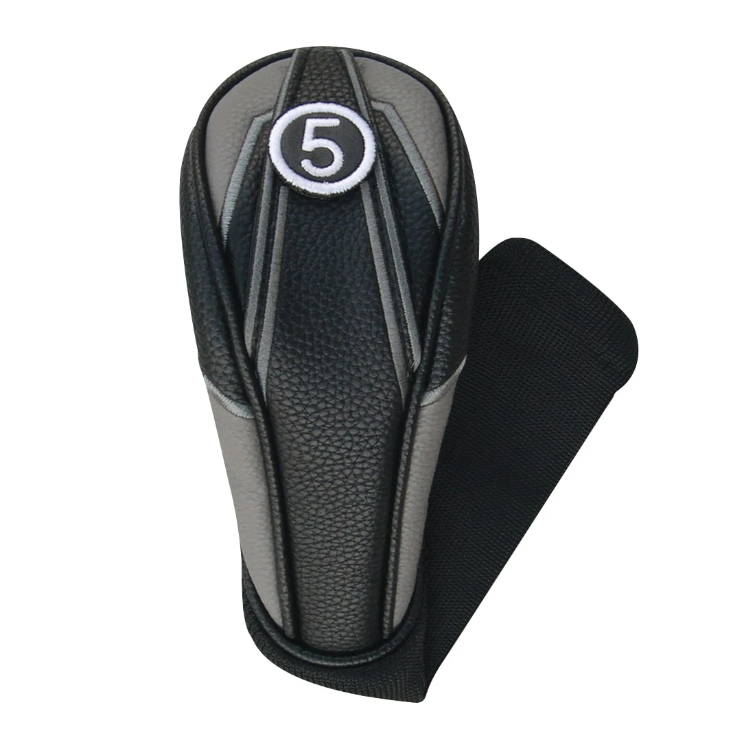 PU Leatherette Black/Gray Headcovers With Sock 7 PU Leatherette Black/Gray Headcovers With Sock - Image 5