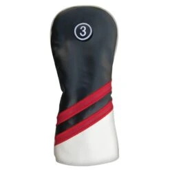 PU Leatherette Headcovers Black/Red/White -Elite Golf Shop HC 6232 FW 1