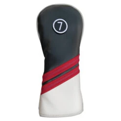 PU Leatherette Headcovers Black/Red/White -Elite Golf Shop HC 6232 HY x1