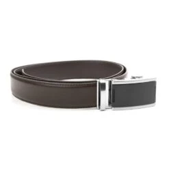 Tour Gear Custom Fit Ratchet Belt Brown With Satin Black & Silver Buckle