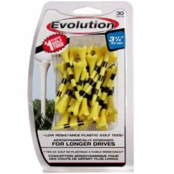 Pride Evolution Striped Plastic 3-1/4" Golf Tees - 30 Pack -Elite Golf Shop SSEVS31430 YL XL min 01