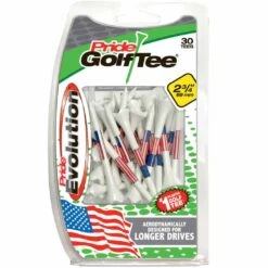 Pride Evolution Plastic American Flat Golf Tees - 30 Pack