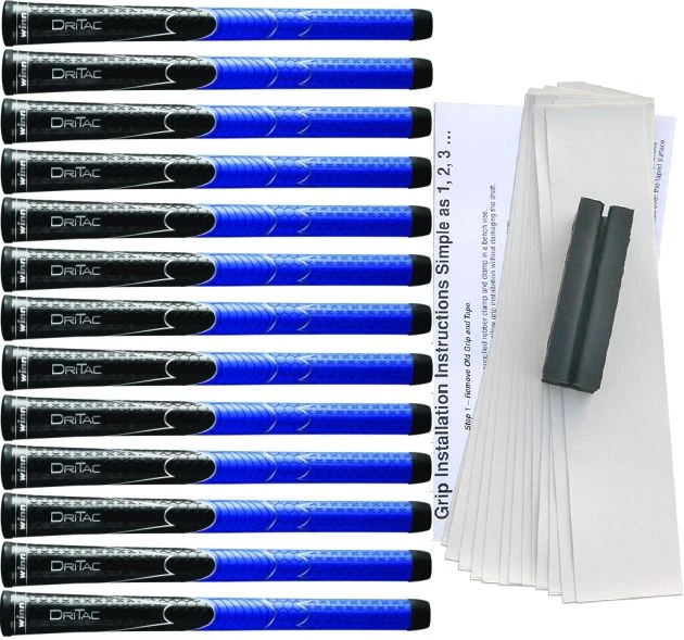 Winn Dri-Tac Midsize (+1/16") Black/Blue Grip Kit 3 Winn Dri-Tac Midsize (+1/16") Black/Blue Grip Kit