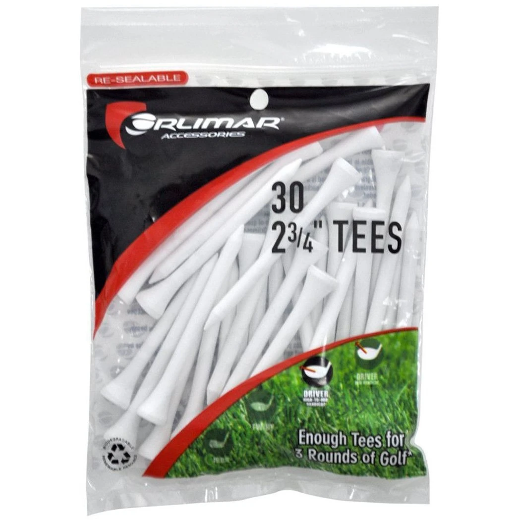 Orlimar 2-3/4 Inch White Golf Tees 3 Orlimar 2-3/4 Inch White Golf Tees