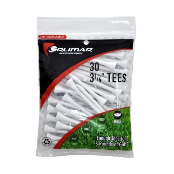 Orlimar 3-1/4 Inch White Golf Tees 3 Orlimar 3-1/4 Inch White Golf Tees